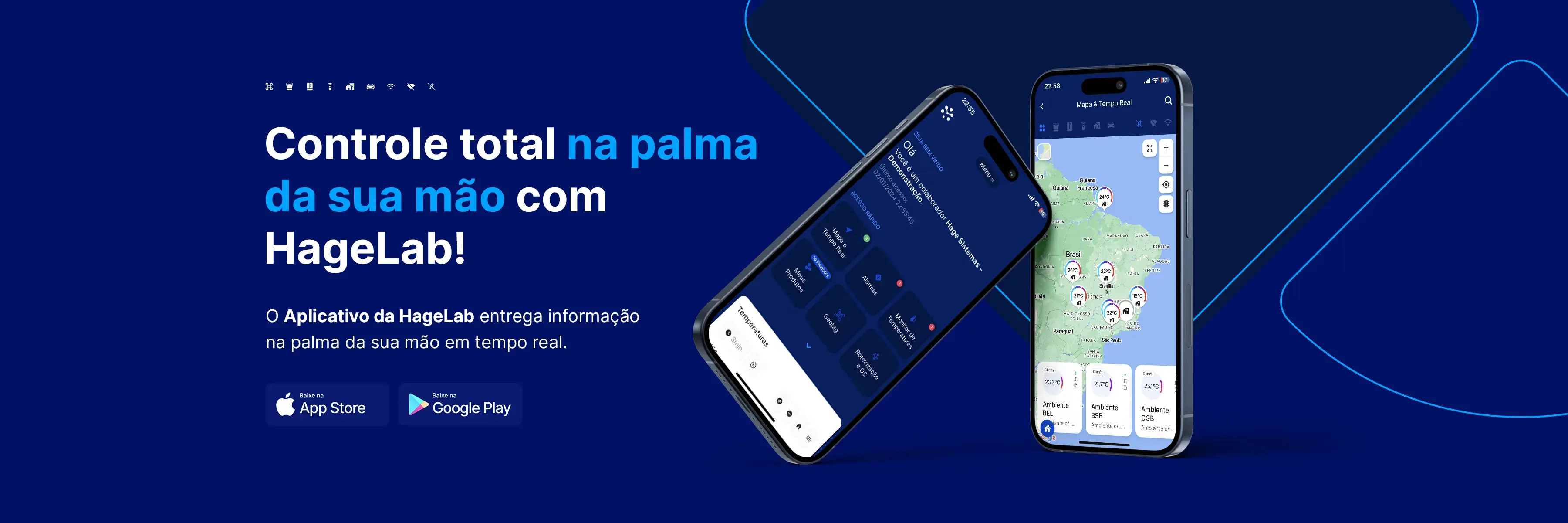 Aplicativo Android e iOS para monitoramento de temperatura, ativos, equipamentos, caixas e muito mais